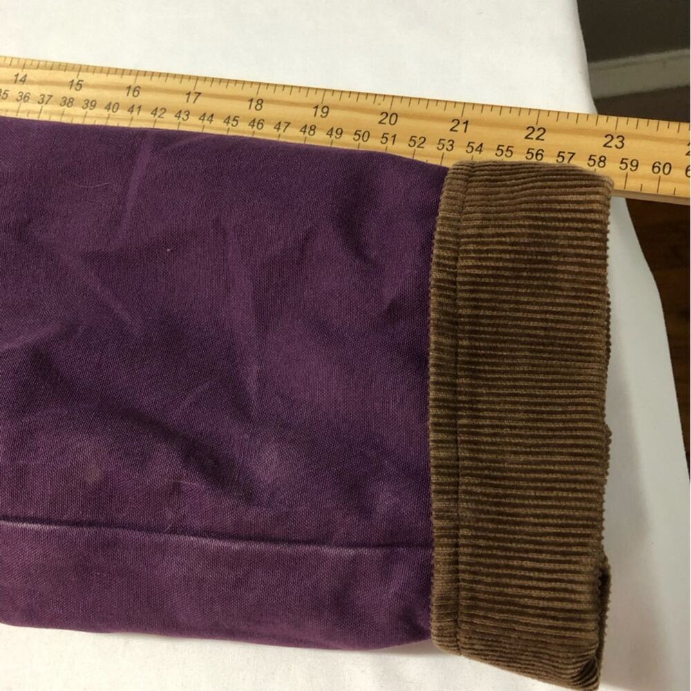 LL Bean womens plum purple quilted chore barn coat L corduroy trim 267097 lined - Picture 9 of 16